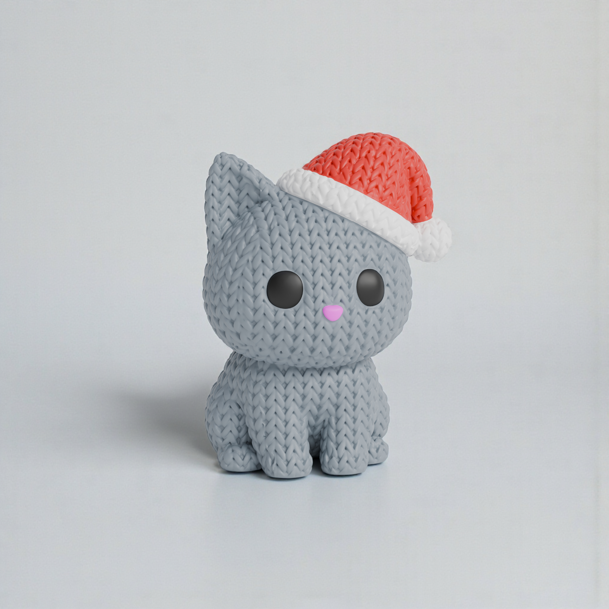 Gestrickte Katze · Weihnachtsfigur · Winter Deko